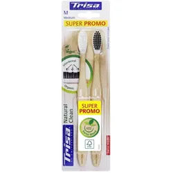 Trisa 2 Medium Zahnbürsten Natural Clean