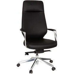 Mid.you Chefsessel , Schwarz , Textil , Drehkreuz , 63x133x65 cm , Wippfunktion, Sitzfläche 360° drehbar, ergonomische Rückenlehne , Büromöbel, Bürostühle, Chefsessel