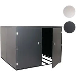 4er-Fahrradgarage HWC-L56c, Gerätehaus Fahrradbox mit Ablage, abschließbar Metall 160x222x208cm ~ an