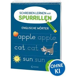 Schulbuch Schreiben lernen mit Spurrillen - Englische Wörter Schreibblock mit vo diverse beige|blau