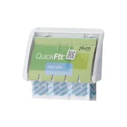 Plum QuickFix Pflasterspender UNO, transparent, Moderner Spender für mehr Sicherheit am Arbeitsplatz, 1 Spender - inkl. detectable 45 Pflaster
