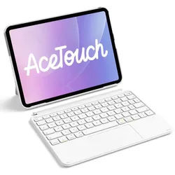 Inateck für iPad 11 Gen A16, 11 Zoll iPad Air M4 M3, iPad 10, iPad Pro 4/3/2/1 iPad-Tastatur (Ultraleichte, Abnehmbare Tastatur mit Touchpad, Tragbar) weiß