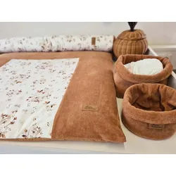 Sissis Traumland Wickelauflagenbezug Jasmin mit Cord, 85cm x 75cm, made in Germany, made in Germany braun