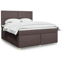 vidaXL Boxspringbett, Boxspringbett mit Matratze Dunkelbraun 180x200 cm Stoff