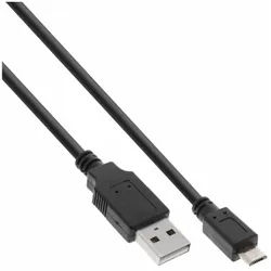 INLINE Micro-USB 2,0 Kabel, Schnellladekabel, USB-A Stecker an Micro-B Stecker, schwarz, 1,5m