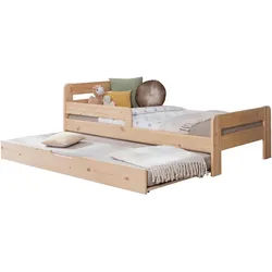 Mid.you Ausziehbett , Naturfarben , Holz , Birke,Kiefer , massiv , H2 , Höhe ca. 18 cm , 90x200 cm , Bettkasten, Matratze, für Rollrost geeignet, in verschiedenen Größen erhältlich , Schlafzimmer, Betten, Einzelbetten