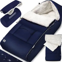 Babyfußsack Marine Kinderwagen geeignet mit Beutel