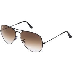 Ray-Ban RB3025 Unisex-Sonnenbrille Vollrand Pilot Metall-Gestell, Schwarz