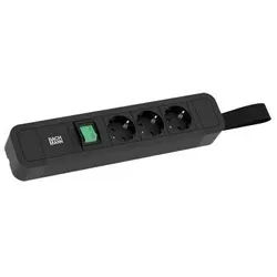 Bachmann Steckdosenleiste 3-fach schwarz 2m 35° 350.015 mit Ein/Aus IP20 1,5qmm