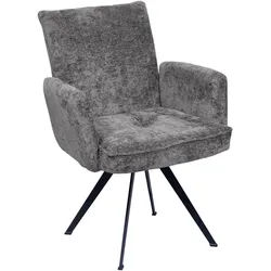 Welnova Armlehnstuhl , Braun , Metall, Textil , Stativgestell , 64x87x71 cm , Fsc , Stoffauswahl, automatische Rückholfunktion, Sitzfläche 320° drehbar , Esszimmer, Esszimmerserien