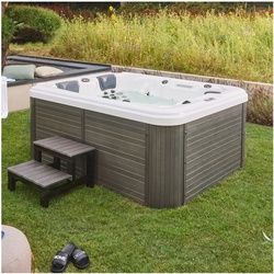 HOME DELUXE Outdoor Whirlpool BEACH - Mit Treppe und Thermoabdeckung