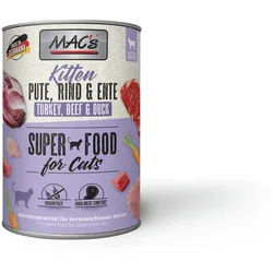 MAC's Cat Kitten 400g Dose Katzennassfutter 6 x 400 Gramm Pute, Rind & Ente
