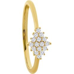 Damen Ring, 375er Gelbgold mit 16 Diamanten, zus. ca. 0,15 Karat, 54