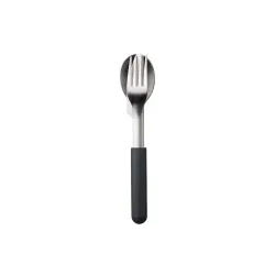 Mepal Bloom Besteck Set, 3-teilig, langlebig und stilvoll, Edelstahl Besteck mit Kunststoffhülle zum Zusammenhalten - ideal für unterwegs, Farbe: schwarz