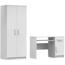 Deine Möbel 24 Kinderzimmer-Set Inge IV 2-teilig in Weiß , Holzwerkstoff , 190x192x50 cm , Babymöbel & Kindermöbel, Kinderzimmer & Jugendzimmer, komplette Jugendzimmer