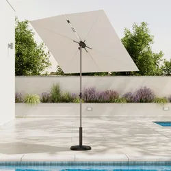 Sonnenschirm Kai Hellgrau/ Beige ca.130x190x180cm