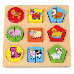 BABU Puzzle Puzzle Haustiere und Formen, Puzzleteile