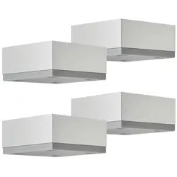 SO-TECH® Möbelfuß 4er Set MOTEL 65 x 65 mm Höhe: 25-35 mm, Höhe 25 mm, Silberoptik silberfarben 2.5 cm