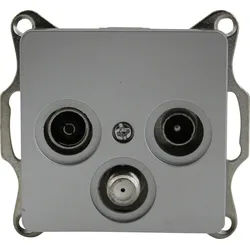 UNITEC Steckdose Unitec SAT- Antennensteckdose Genua silber silberfarben