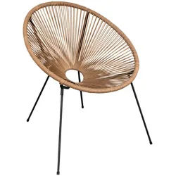 Mobili Rebecca Gartenstuhl Beige 70/76/80 cm , Metall , 70x80x76 cm , Gartenmöbel, Gartenstühle, Gartenstühle