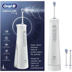 Oral-B AquaCare 6 Pro-Expert, 0,15 l, Weiß, Kabellose Munddusche, Rotierende Zah