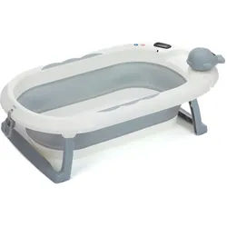 Xxxl Babybadewanne , Weiß, Hellgrau , Kunststoff , 49x20.5x81.5 cm , faltbar , Pflegen, Baden, Babybadewannen