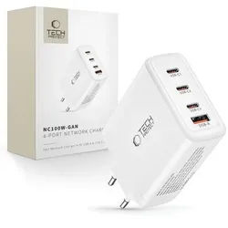 NC100W-GAN GaN 3x USB-C PD 100W / USB-A QC 3.0 Charger - White