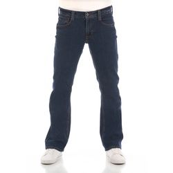 Mustang Herren Jeans Oregon Bootcut Bootcut Blau Tiefer Bund Reißverschluss L 34