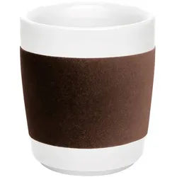 KAHLA Becher touch! henkelloser Becher mit Samt-Banderole, 1-tlg., Porzellan, Made in Germany braun 280 ml | Ø 8.0 cm x 8.7 cm