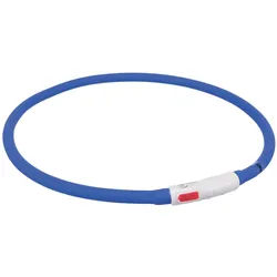 TRIXIE Flash Leuchtring USB, Silikon, XS–XL: 70 cm / Ø 10 mm, royalblau