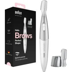 Braun Augenbrauentrimmer FG1106 Augenbrauen-Mini-Präzisionstrimmer, passt in jede Handtasche silberfarben|weiß