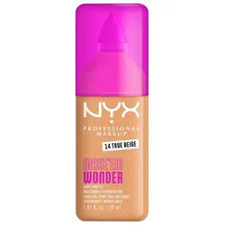 NYX PROFESSIONAL MAKEUP Foundation MAKE 'EM WONDER FOUNDATION, perfekter No-Makeup-Makeup-Look bis zum Full Glam beige