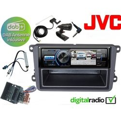 DSX JVC TFT Bluetooth DAB+ USB Radio für Passat B6 B7 Autoradio (Digitalradio (DAB), 45 W) schwarz