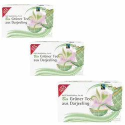 H&S Wohlfühltee Bio Grüner Tee aus Darjeeling 3er Set 3X20X2,0 St Filterbeutel