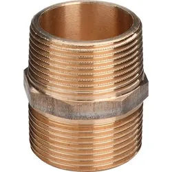 Rotguss-Doppelnippel 3280 1/2" DVGW, mit Mehrkant