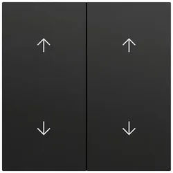 Gira 329774 Wippe 2-fach mit Pfeilsymbolen, System 70, schwarz matt (lackiert)