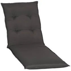 Gardenson Liegenauflage , Dunkelgrau , Textil , Uni , Füllung: Schaumstoff, Fleece,Schaumstoff, Fleece , 58x8x191 cm , bügelfrei, formstabil, für den Außenbereich geeignet, wetterfest, mittels Bändern zu befestigen, mittels Gurtband zu befestigen , Gartenmöbel, Gartenpolster & Auflagen, Liegenauflagen