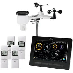 DNT Wetterstation WeatherScreen PRO + 3x Zusatzsender RoomLog Pro