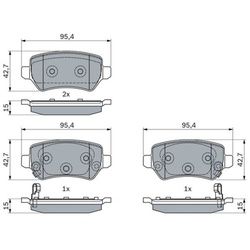 Bremsbelagsatz BOSCH 0 986 494 954, Hinten