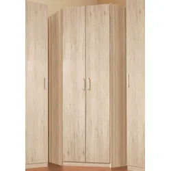 priess Eckkleiderschrank Bilbao mit 3 verschiedenen Fronten beige 193 cm x 54 cm