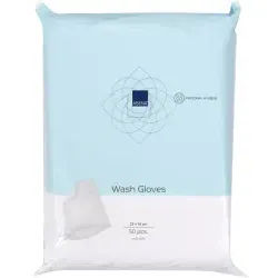 ABENA® Molton Ultra Sonic Waschhandschuh, Waschen m. Wasser, weiß 491910 , Größe: 16 x 23 cm (B x L), 1 Packung = 50 Stück