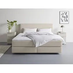 LeGer Home by Lena Gercke Boxspringbett Zalia erhältlich in verschiedenen Breiten, inkl. Toppper, wahlweise mit Bonnell- oder 7-Zonen-Tonnentaschenfederkern beige 185 cm x 217 cm