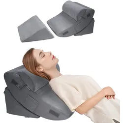 VEVOR Orthopädisches Bett Keilkissen 4-teiliges Set verstellbar Dunkelgrau