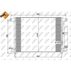NRF Klimakondensator (35766) für Aveo / Kalos CHEVROLET | Klimakühler,