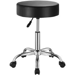 VEVOR Sattelhocker Rollhocker 204 kg belastbarer höhenverstellbarer (55-71 cm) Drehhocker Arbeitshocker PU-Leder-Drehsattelstuhl für Salon Spa Massage Klinik Schwarz