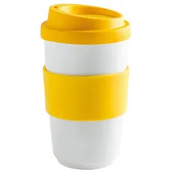 KAHLA Coffee-to-go-Becher Fillit Becher + Trinkdeckel, 1-tlg., Porzellan, Made in Germany gelb 400 ml | 13 cm
