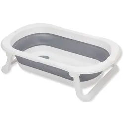 Fillikid Babybadewanne Faltbadewanne Orka, grau-weiß, inkl. Ablaufstöpsel grau|weiß