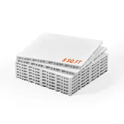 VEVOR Hockey-Bodenbelag, 315 x 315 mm, ineinander greifende Mehrzweck-Bodenfliesen, 8 Stück, Tanzbodenfliesen, Hockey-Trainingsbrett zum Schießen, Grau und Weiß, 0,7 m2/Karton