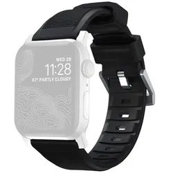 Nomad Rugged Strap Black Connectoor Silver 42/44/45/49mm