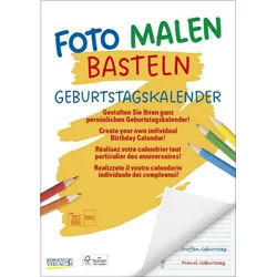 Korsch Verlag Wandkalender FMB Geburtstagskalender A4 Bastelkalender zum Selbstgestalten. Edler F weiß